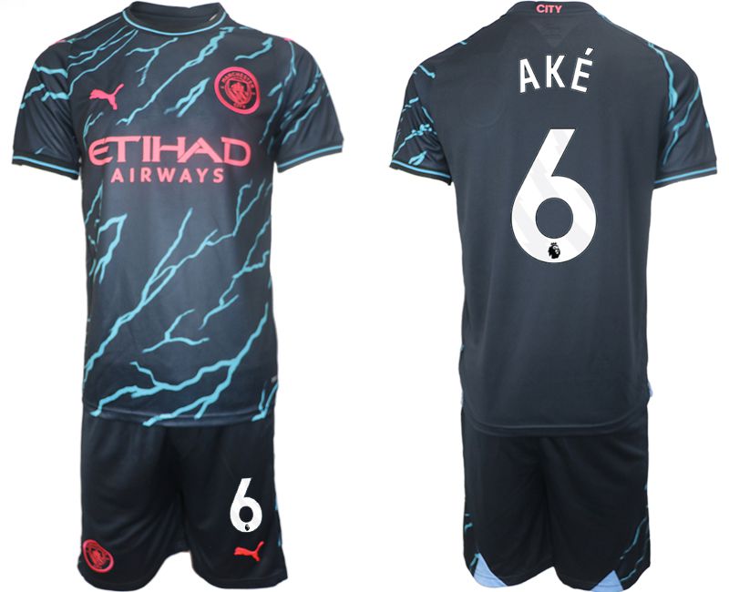 Men 2023-2024 Club Manchester City away blue #6 Soccer Jersey->manchester city jersey->Soccer Club Jersey